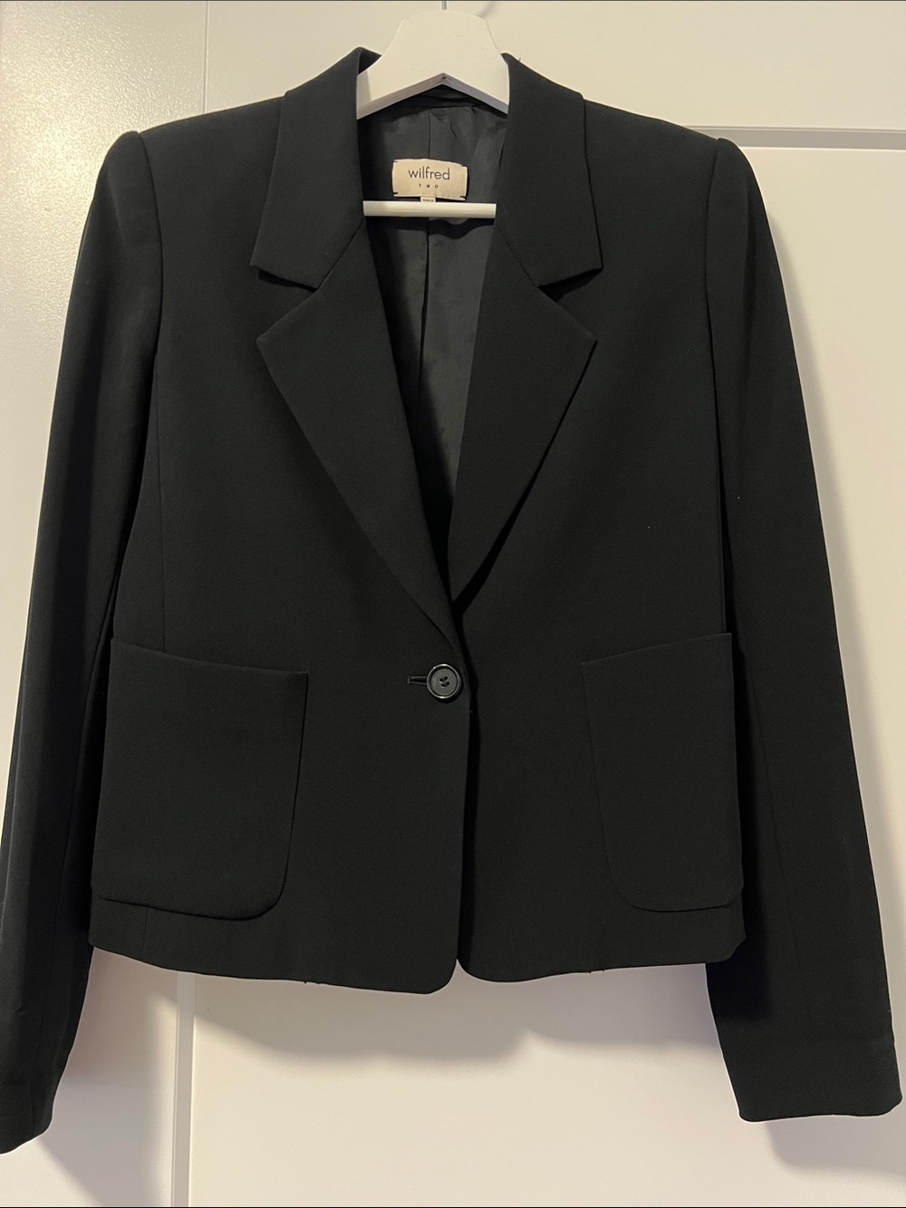 Aritzia Wilfred Black Single-Button Tailored Blazer